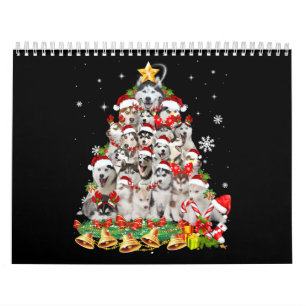 Siberian husky christmas tree lights   dog xmas calendar