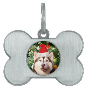 Siberian Husky Christmas Tree Ornaments Snowman Pet Tag