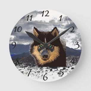 Siberian Husky Clock
