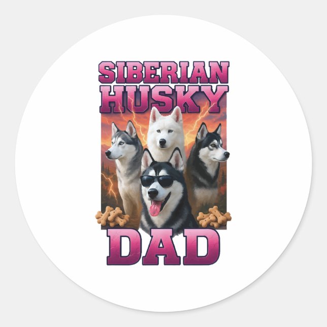 Siberian Husky Copy Copy Copy Classic Round Sticker (Front)