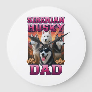 Siberian Husky Copy Copy Copy Large Clock