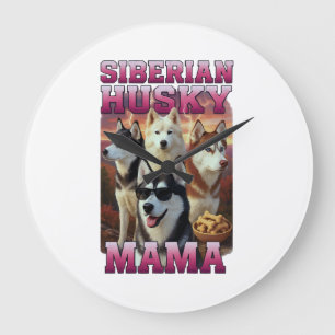 Siberian Husky Copy Copy Large Clock