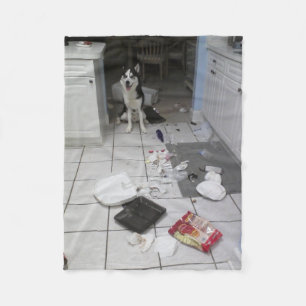 Siberian Husky Custom Fleece Blanket, Small