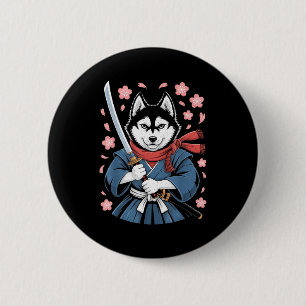 Siberian Husky Dad Cute Japanese Anime Stuff Samur 2 Inch Round Button