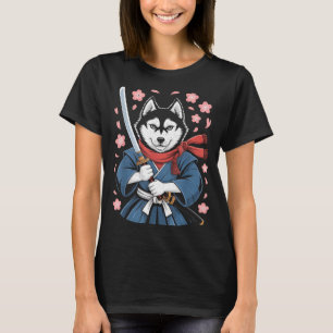 Siberian Husky Dad Cute Japanese Anime Stuff Samur T-Shirt