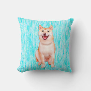 Siberian Husky Dog Art Portrait Throw Pillow
