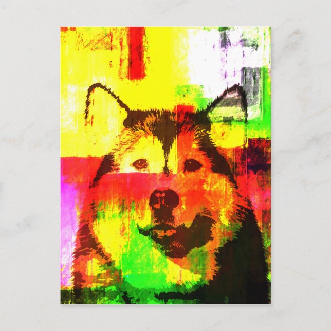 Siberian Husky Dog Art Postcard (Front)