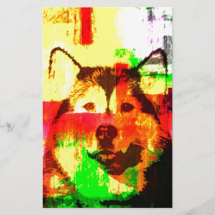 Siberian Husky Dog Art Stationery