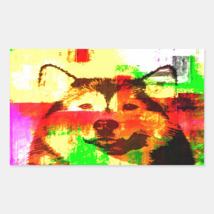 Siberian Husky Dog Art Sticker