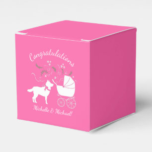 Siberian Husky Dog Baby Shower Puppy Pink Girl Favor Box