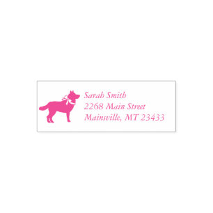 Siberian Husky Dog Baby Shower Puppy Pink Girl Self-inking Stamp