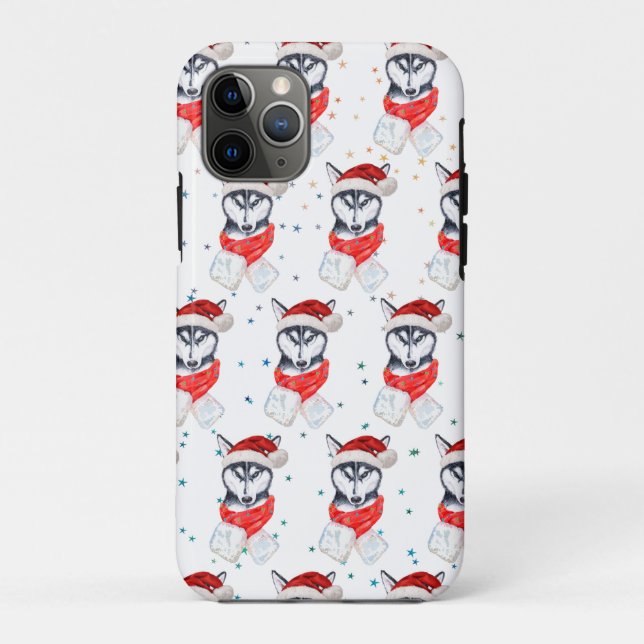 Siberian Husky Dog Breed Christmas Stars Case-Mate iPhone Case (Back)