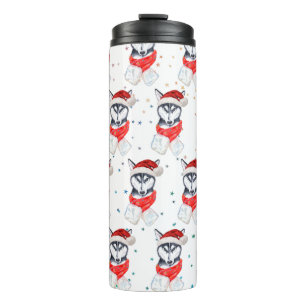 Siberian Husky Dog Breed Christmas Stars Thermal Tumbler