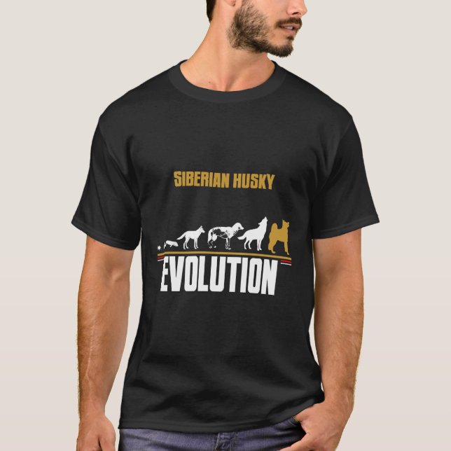 Siberian Husky Dog Breed Evolution T-Shirt (Front)