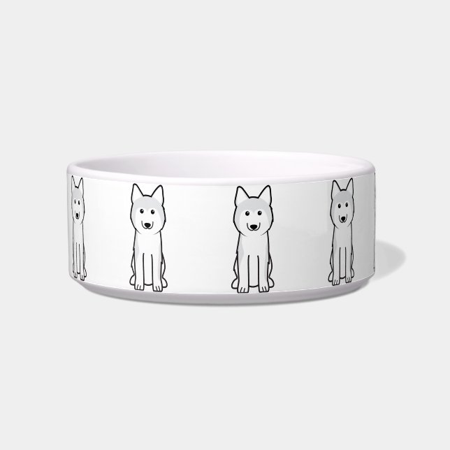 Siberian Husky Dog Cartoon Bowl (Left)