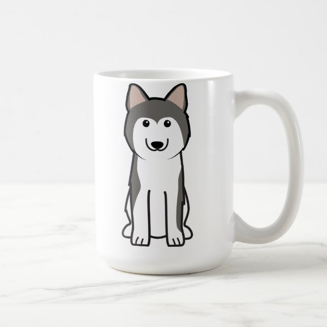 Siberian Husky Dog Cartoon Coffee Mug (Right)
