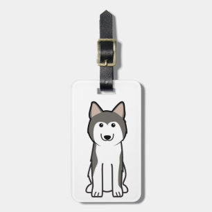 Siberian Husky Dog Cartoon Luggage Tag