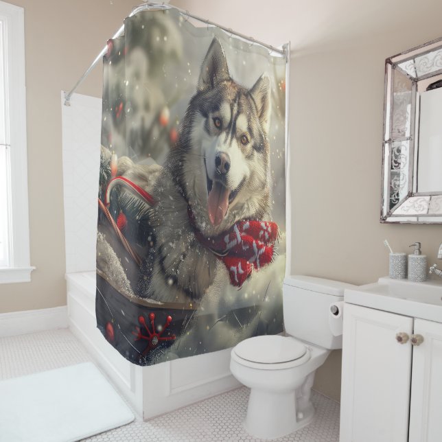 Siberian Husky Dog Christmas Festive (In Situ)