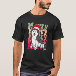 Siberian Husky Dog Christmas Matching Family T-Shirt