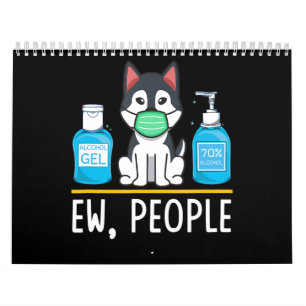 Siberian Husky Dog Face Mask And Hand Wash Calendar
