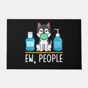 Siberian Husky Dog Face Mask And Hand Wash Doormat