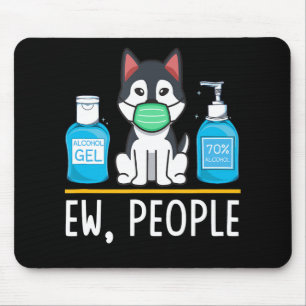 Siberian Husky Dog Face Mask And Hand Wash Mouse Pad