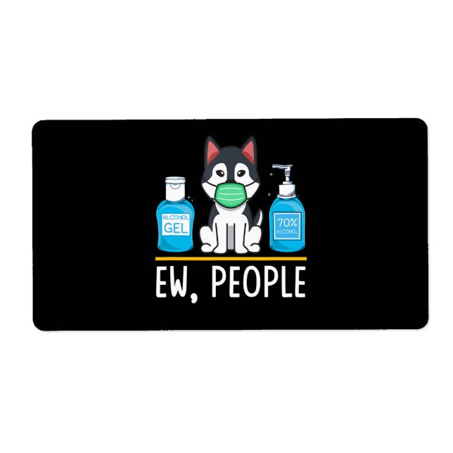 Siberian Husky Dog Face Mask Hand Sanitizer Funny (Front)