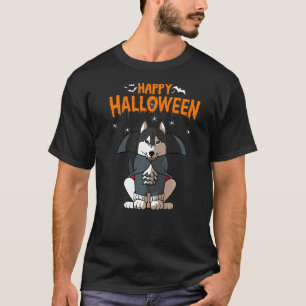 Siberian Husky Dog Halloween Costume Vampire Dracu T-Shirt