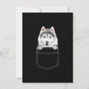 Siberian Husky Dog In Pocket Funny Dog Lover Gift Invitation