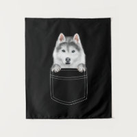 Siberian Husky Dog In Pocket |Funny Dog Lover Gift