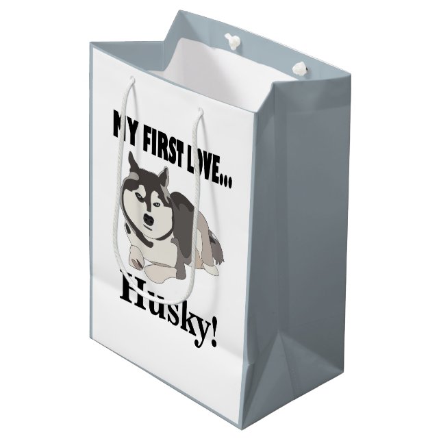 Siberian Husky Dog Lover  Medium Gift Bag (Front Angled)