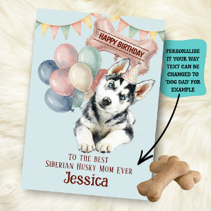 Siberian Husky Dog Mom/Dad Birthday  Card