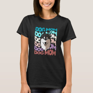Siberian Husky Dog Mom Retro Vintage Dog Mama  T-Shirt