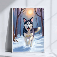 Siberian Husky Dog Painting Winter Art