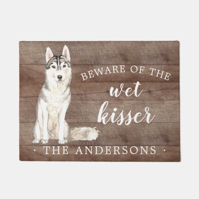 Siberian Husky.Dog Personalized Door Mat (Front)