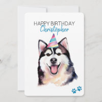Siberian Husky Dog Personalized Happy Birthday