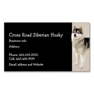 Siberian Husky Dog Pet Animal  Magnetic Business Card