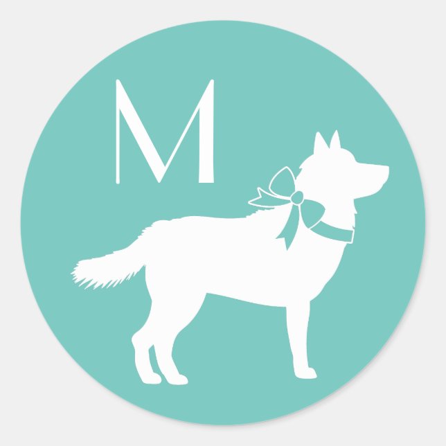 Siberian Husky Dog Puppy Malamut Classic Round Sticker (Front)