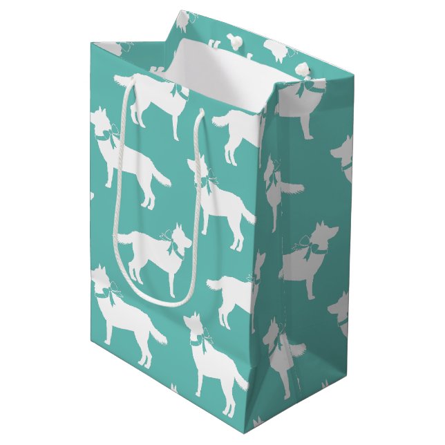 Siberian Husky Dog Puppy Malamut Medium Gift Bag (Front Angled)