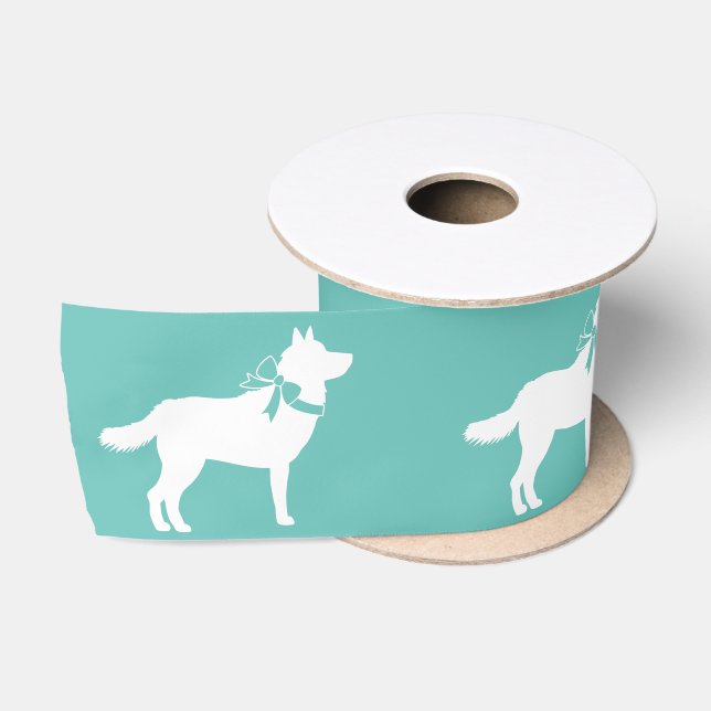 Siberian Husky Dog Puppy Malamut Satin Ribbon (Spool)