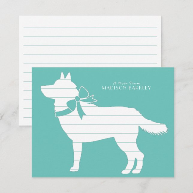 Siberian Husky Dog Puppy Malamut Thank You Card (Front/Back)