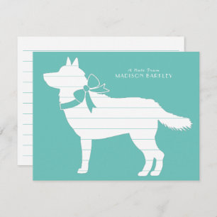 Siberian Husky Dog Puppy Malamut Thank You Card