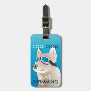 SIBERIAN HUSKY DOG - SKYDIVING DOG. KEEP YOUR COOL LUGGAGE TAG
