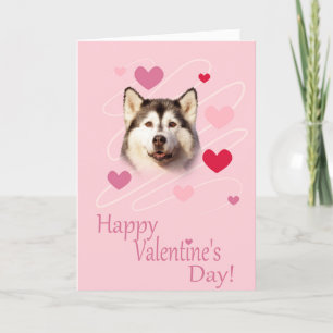 Siberian Husky Dog Valentine's Day Greeting Card