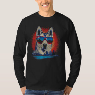 Siberian Husky Dog Wearing Sunglasses Vintage T-Shirt