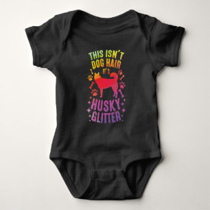 Siberian Husky Dog Wolf Funny huskies Dog Hair Baby Bodysuit