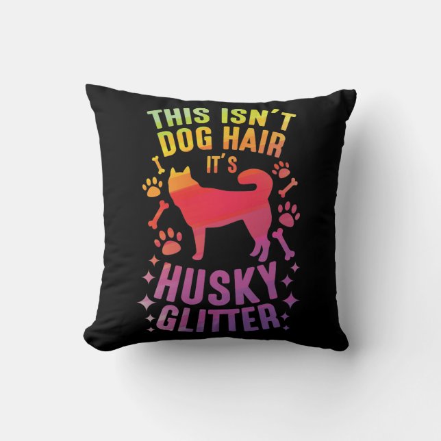 Siberian Husky Dog Wolf Funny huskies Dog Hair Throw Pillow (Front)