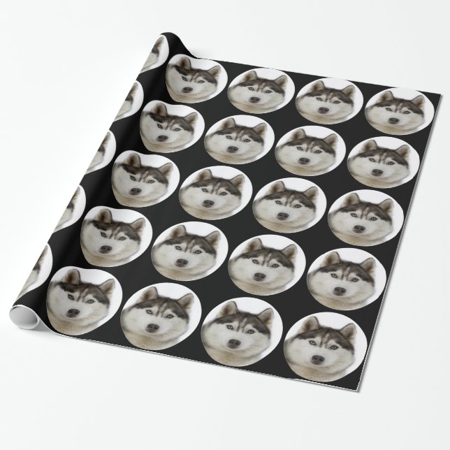 "Siberian Husky dog" Wrapping Paper (Unrolled)