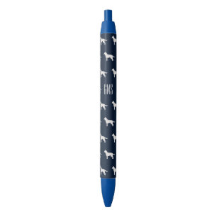 Siberian Husky Dogs Pattern Monogrammed Black Ink Pen