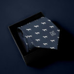 Siberian Husky Dogs Pattern Monogrammed Tie<br><div class="desc">Add a dash of canine charm to your wardrobe with our Siberian Husky Dogs Pattern Monogrammed Neck Tie! Personalize it with your initials for a touch of uniqueness. Perfect for dog lovers and formal occasions alike! Fun Siberian Husky dogs pattern on a classic navy blue background. Personalize with a monogram...</div>